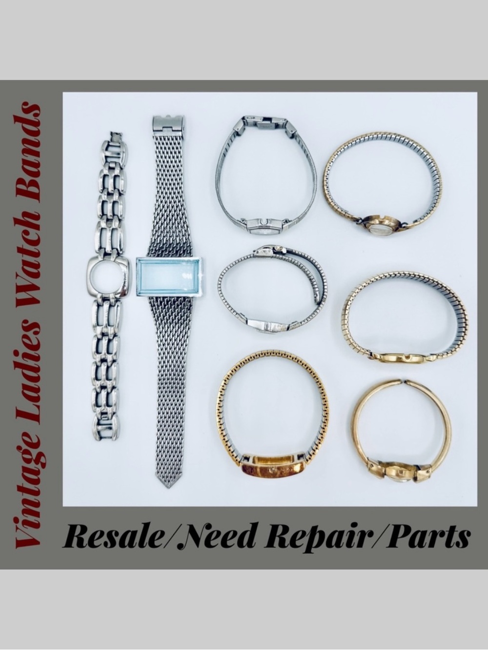 8 Used Stainless Steel Ladies Watch Bands